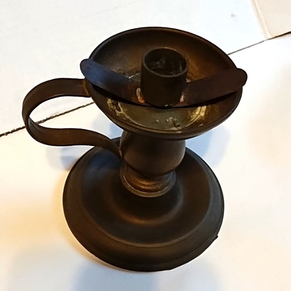 Hurricane Glass Globe Brass Candle Holder - Picture 6 of 9